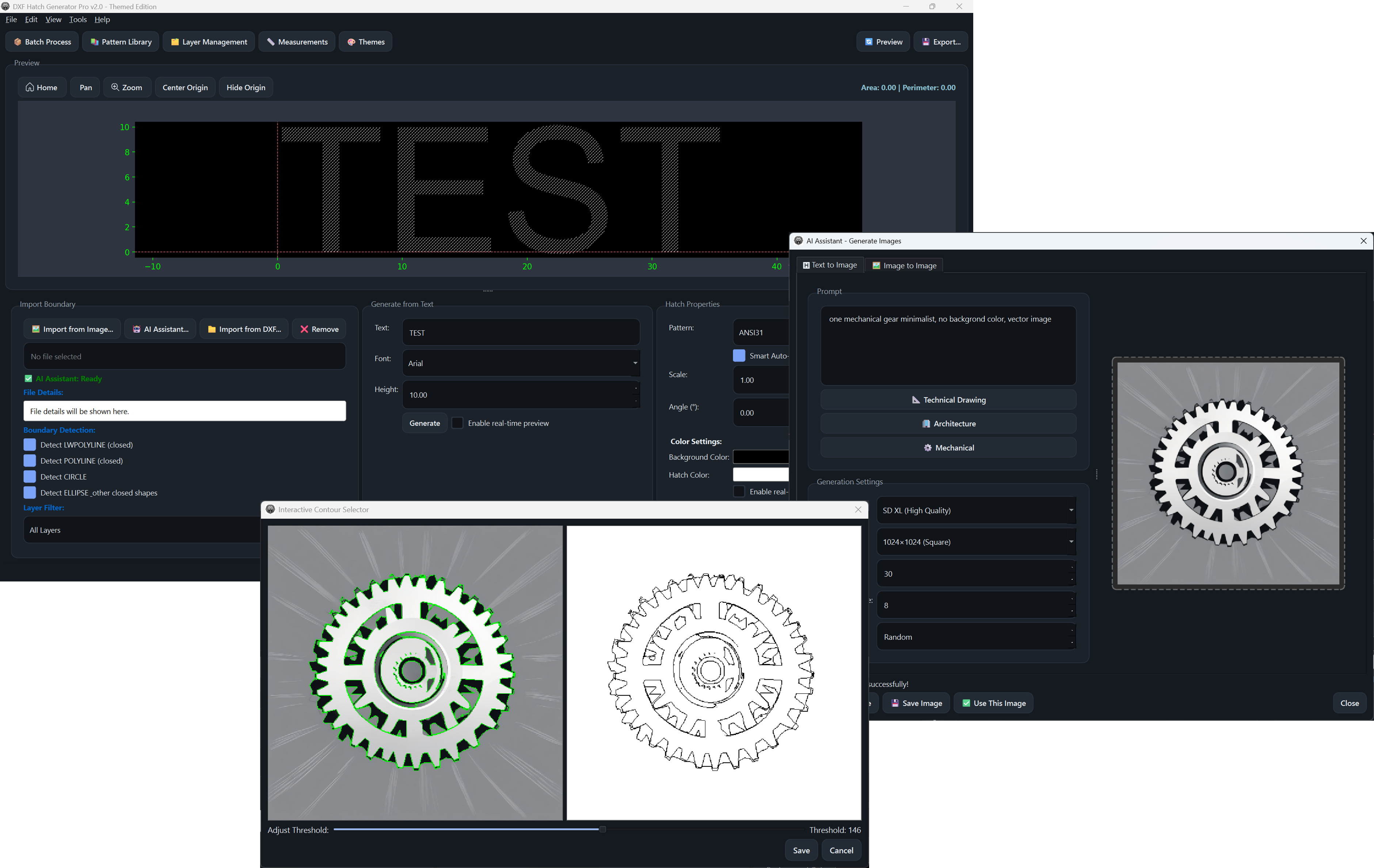 DXF Hatch Generator Pro interface (preview)